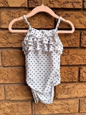 4/$25 • Old Navy Ruffle Trimmed Polka‎ Dot Bathing Suit